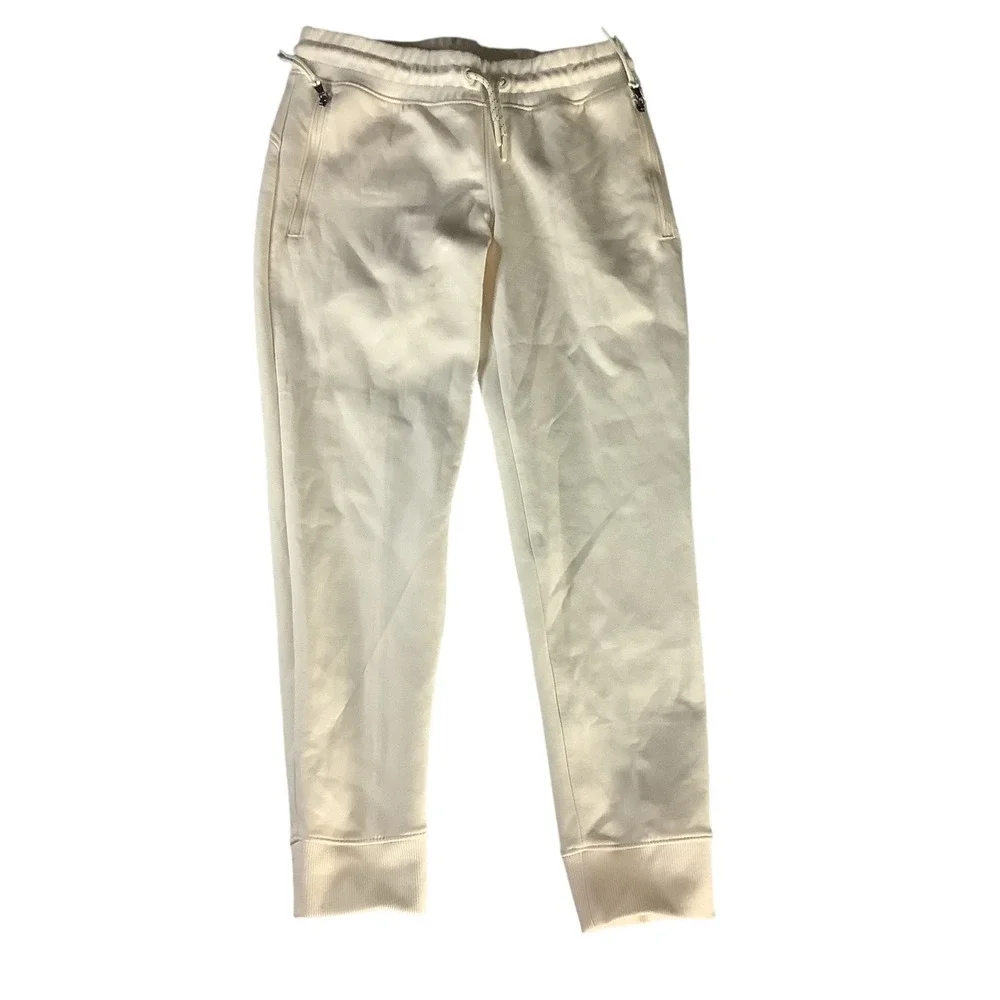 Old Navy Active Girls Jogger Pants Dynamic Fleece‎ Beige Size M/8 Zip Pockets